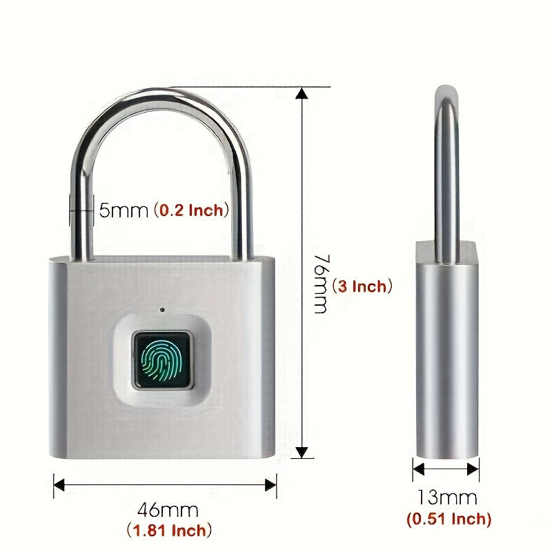 1pc Mini Smart Fingerprint Padlock - Cyber Setups -