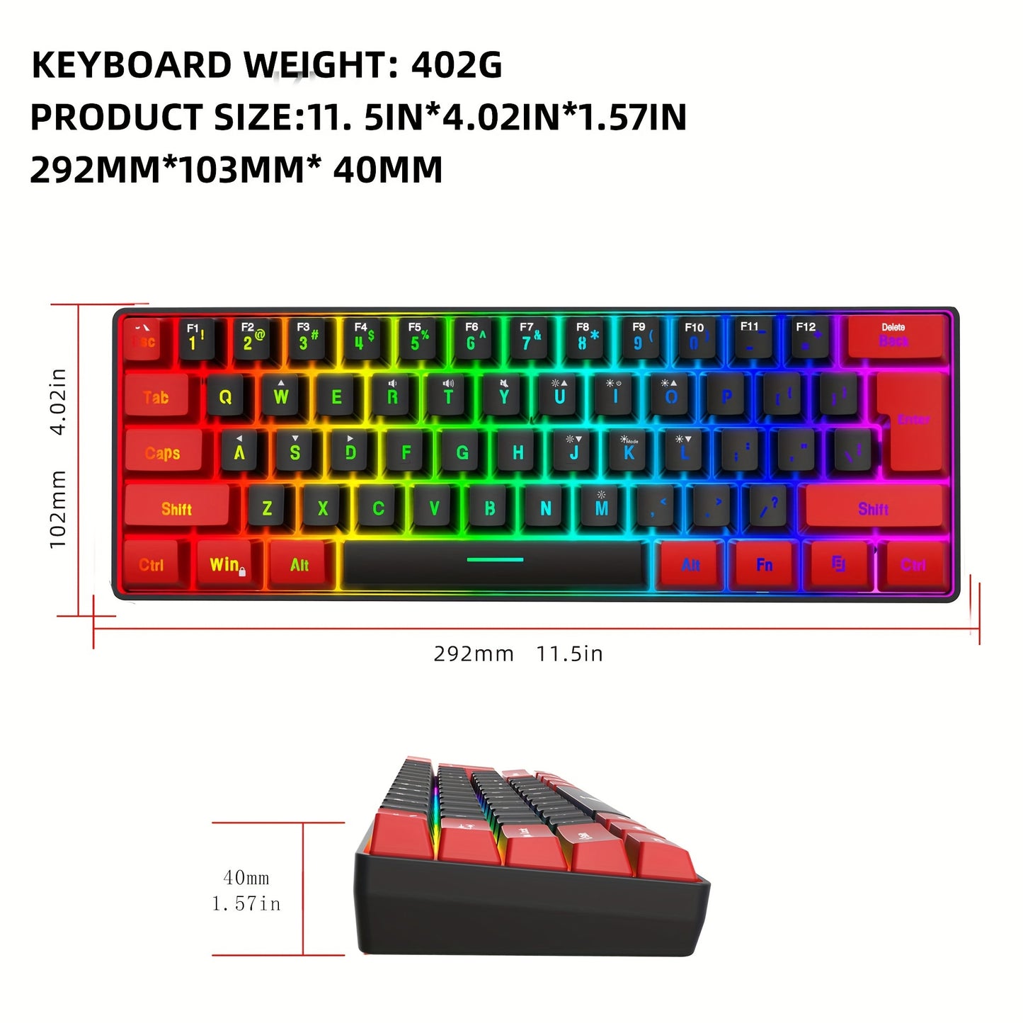 60% Wired Gaming Keyboard - Cyber Setups -