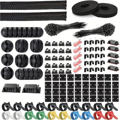 Ultimate Cord Management Kit - 300/315/325pcs Options For Keeping Your Office And Home Cables Tidy And Safe - Cyber Setups - 325pcs