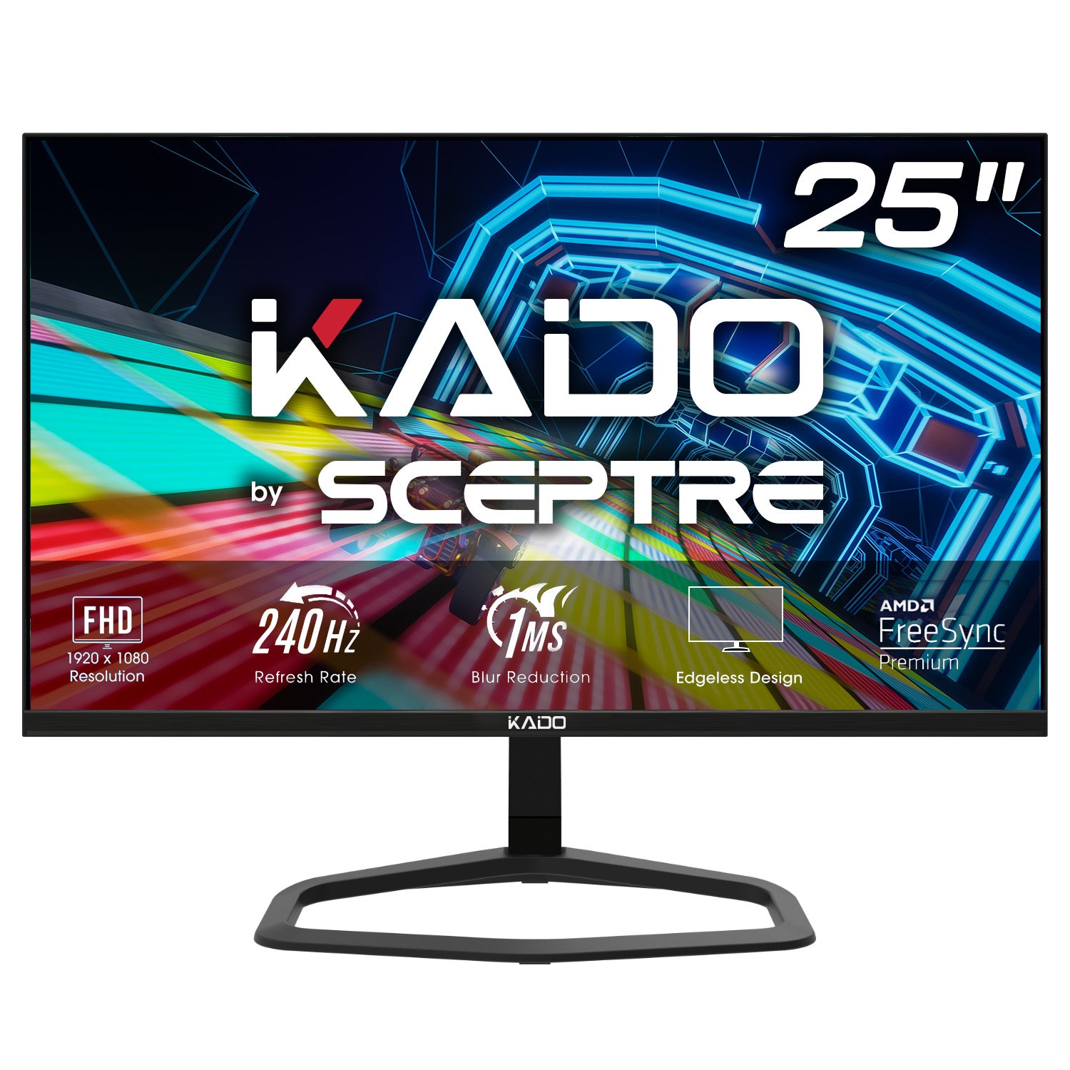 Kado by Sceptre 25" 240Hz Gaming Monitor 1920x1080, Machine Black - Cyber Setups - 25"