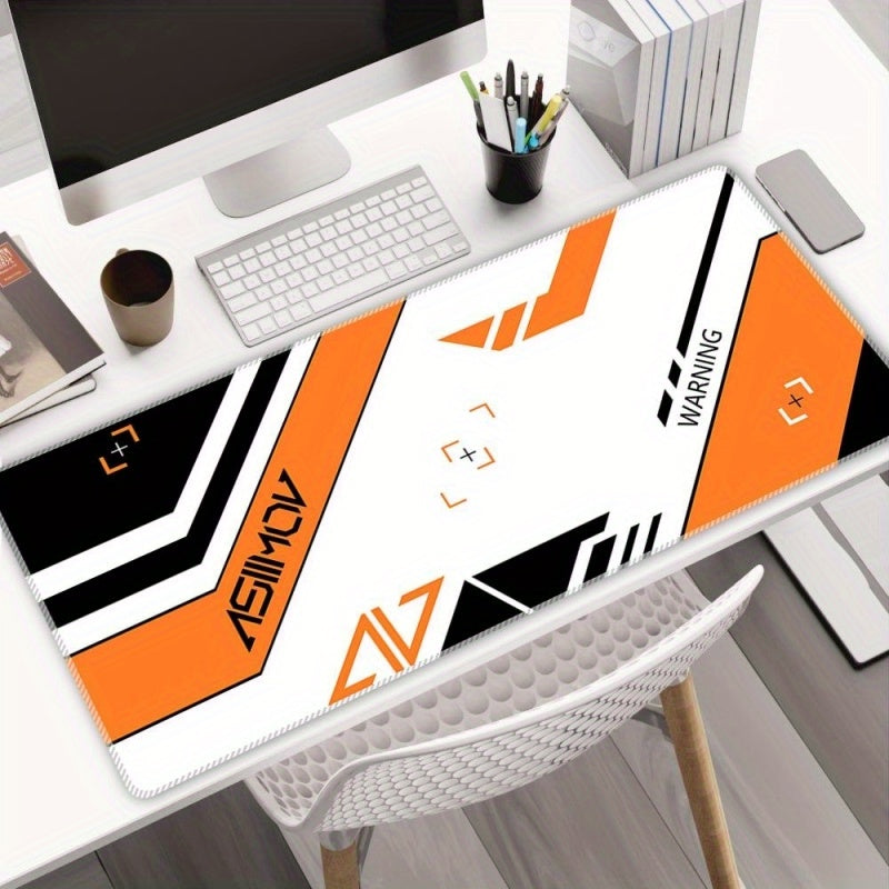 Office Shortcut Keys Pure Black Thickened Mouse Pad - Cyber Setups - Orange-White【31.5*11.81inch】