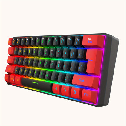 60% Wired Gaming Keyboard - Cyber Setups - Red-Black