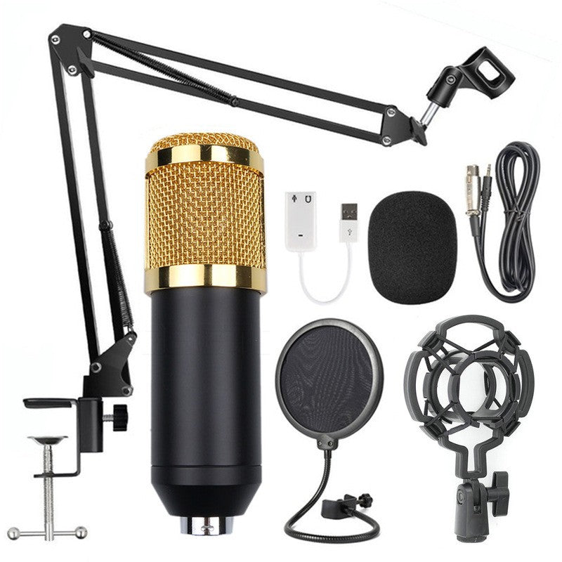 BM-800 Condenser Microphone Set With Anti-spray Microphone Bracket - Cyber Setups - Golden