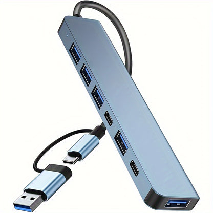 USB C Hub USB Hub 3.0, VIENON Aluminum 7 in 1 USB Extender, USB Splitter with 1 x USB 3.0, 4 x USB 2.0 and 2 x USB C Ports - Cyber Setups -