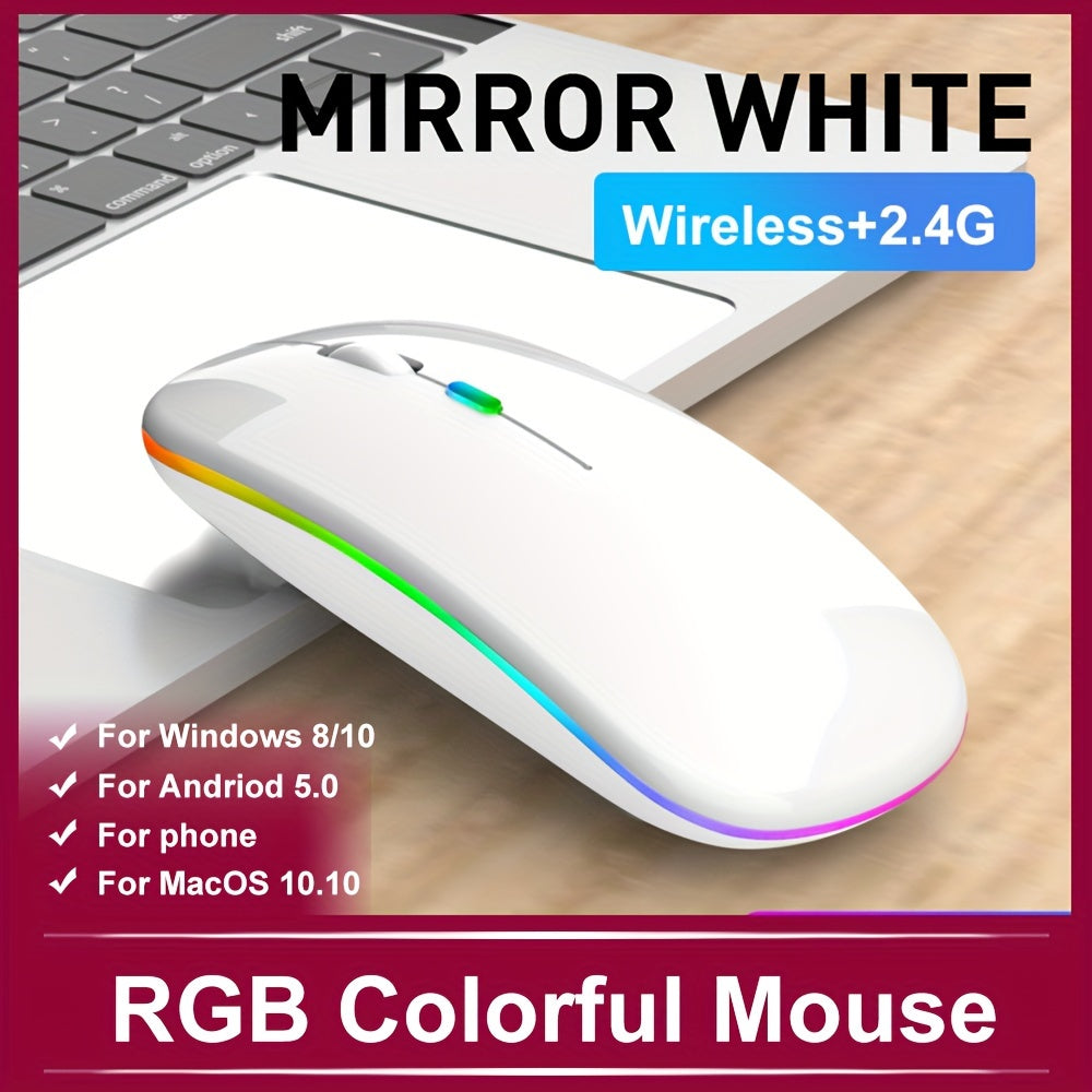 Rechargeable Wireless Computer Mouse - Cyber Setups - White