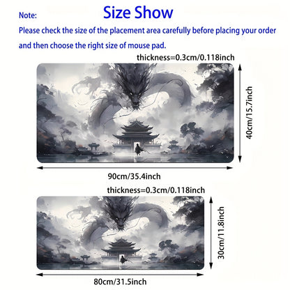 Extra-Large Dragon Design Gaming Mouse Pad – XXL Non-Slip Desk Mat - Cyber Setups - 300*800*mm/11.8*31.5inch