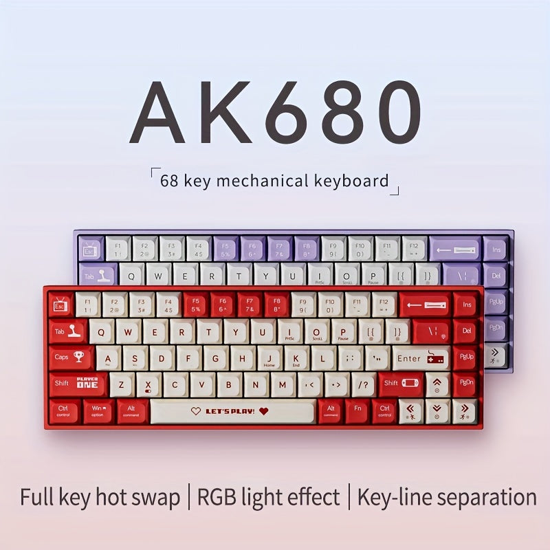 Ajazz AK680 Wired Game Mechanical Keyboard - Cyber Setups -