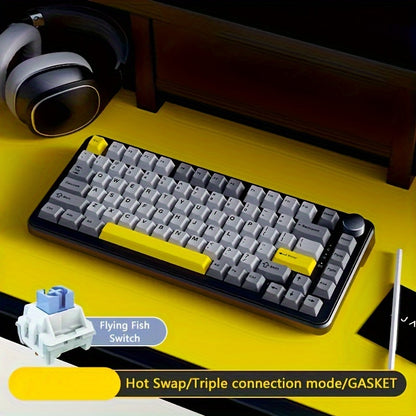 AJAZZ AK820 MAX Wireless Mechanical Keyboard - Cyber Setups - Black Flying Fish switch