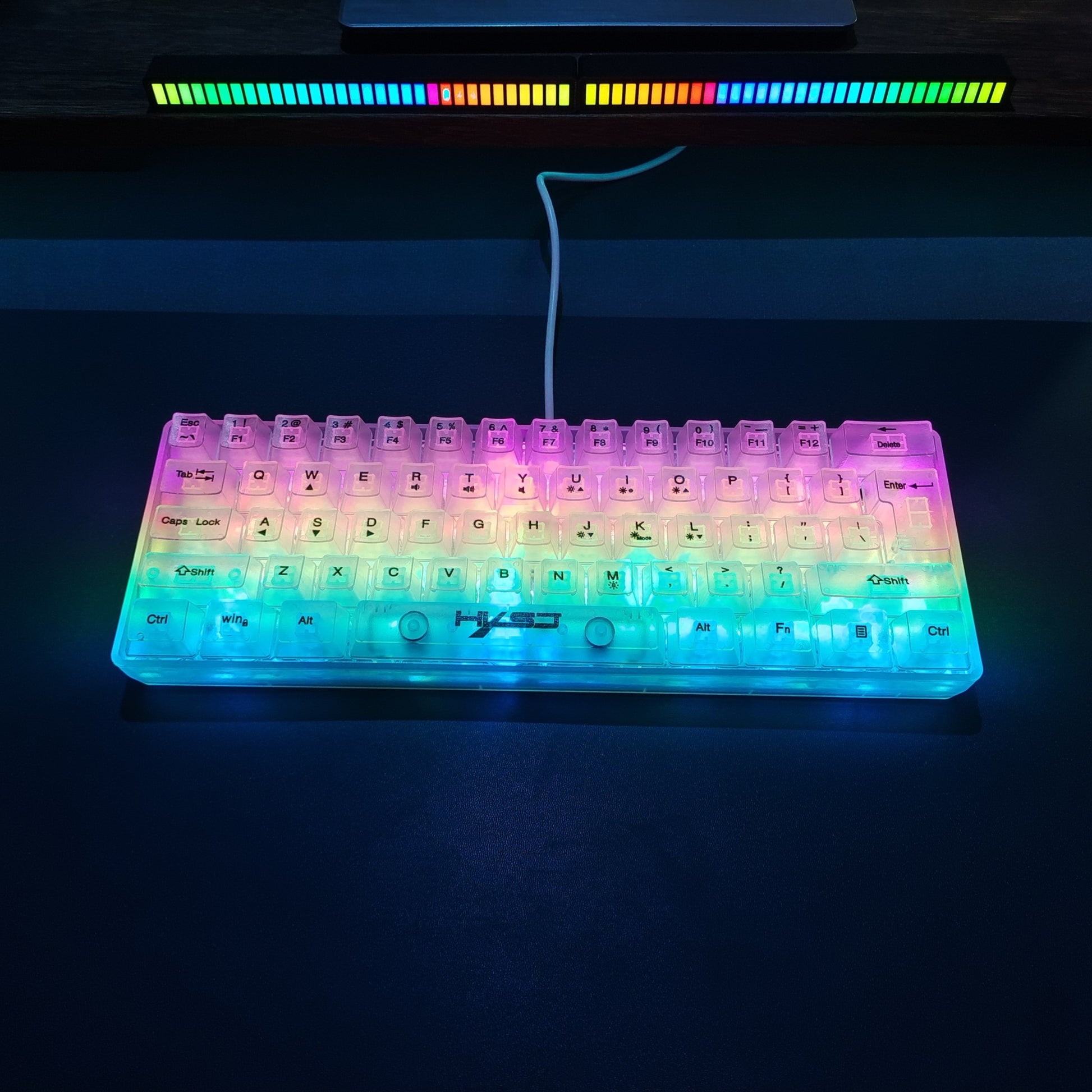 Full Transparent 61 Key Keyboard - Cyber Setups - V700TM