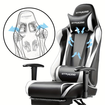 GTRACING Racing Style Ergonomic Gaming Chair with Reclining Function - Cyber Setups - Blue