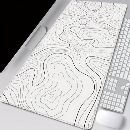 Black and white terrain line large mouse pad - Cyber Setups -