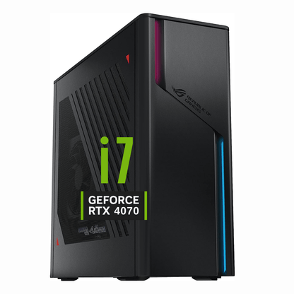 Newest ROG i7 RTX 4070 Gaming Small Form Factor Desktop, Intel Core i7-13700F, NVIDIA GeForce RTX 4070, 32GB DDR5 RAM, 1TB SSD, Wi-Fi 6, RJ-45, DisplayPort, Windows 11 Home, Black - Cyber Setups - 32GB DDR5 RAM-1TB SSD