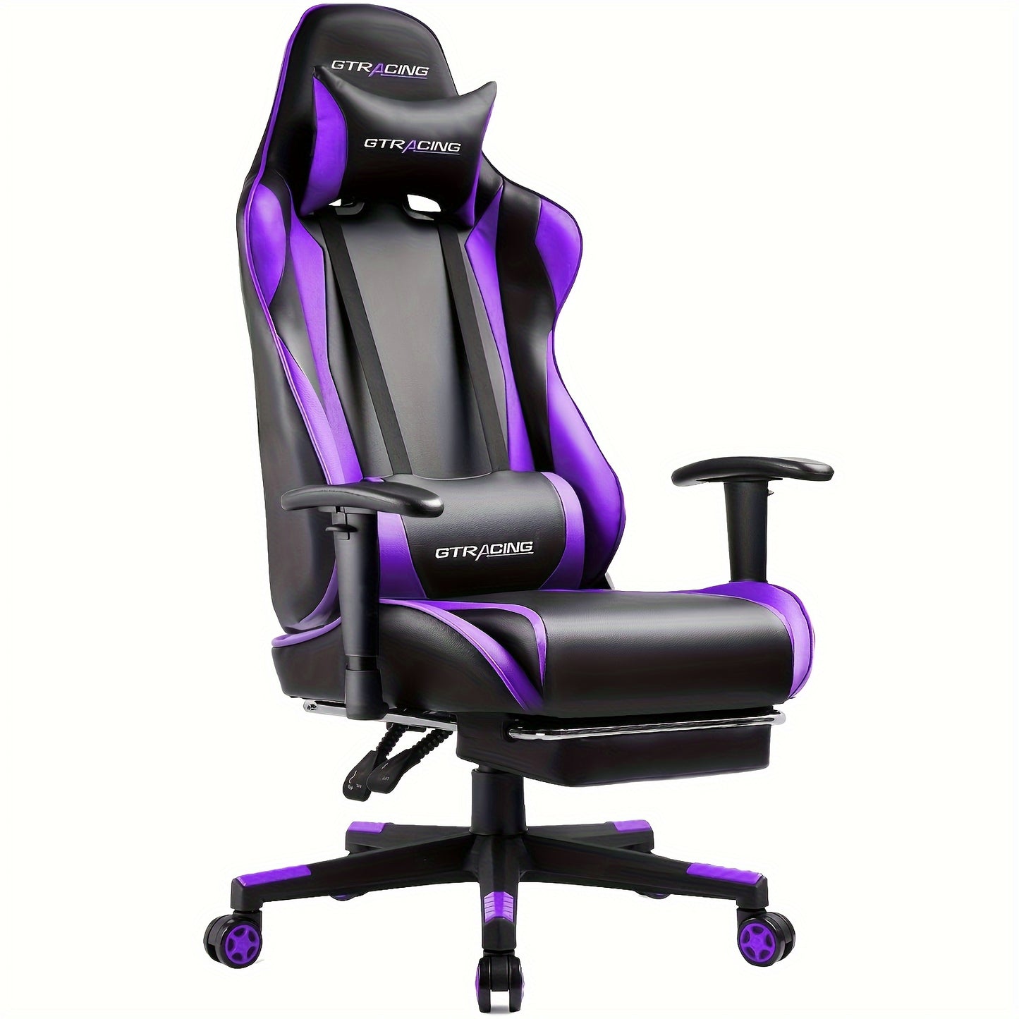 GTRACING Racing Style Ergonomic Gaming Chair with Reclining Function - Cyber Setups - Purple